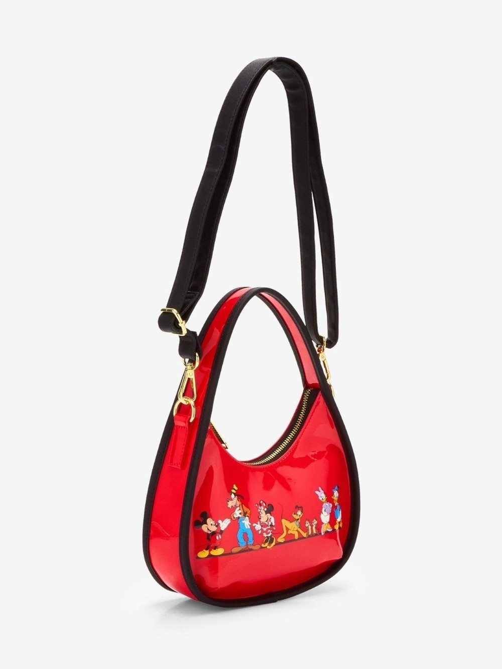 Loungefly Disney Mickey Mouse & Friends Red Vinyl Crossbody Bag NWT - Picture 2 of 6